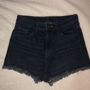High Waisted Dark Wash Denim Shorts